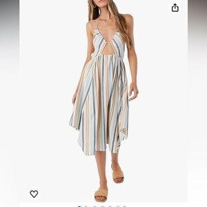 NWT O'NEILL "Gerri" Strappy Striped Sleeveless Midi Length Cover-Up Small